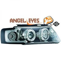 LHD Scheinwerfer Paar Angel Eyes Klar Chrom FüR VW Passat B5 96-00