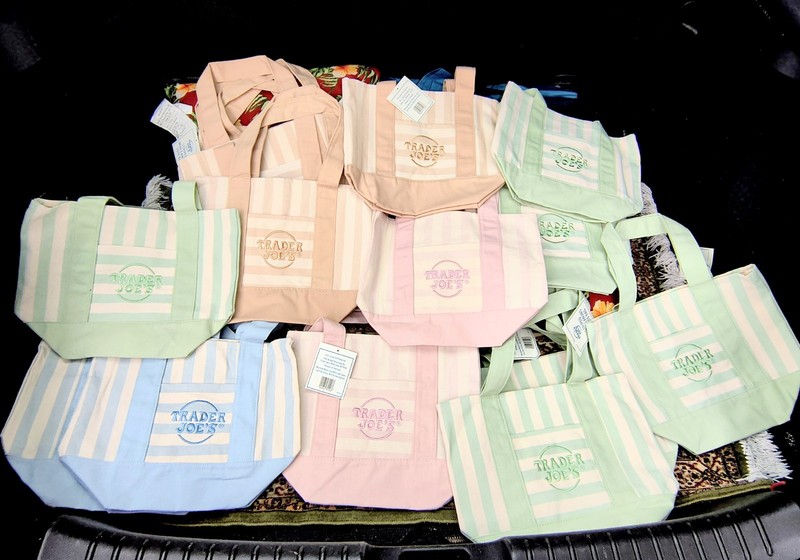 Trader Joe's Small Striped Reusable Tote Bag Multicolor 12x12x8 in