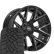 4p40 Black 22x10 Wheels 33x12.50r22 Rt Tires Set 6 Lug Fits Chevy Gmc Ram 4p40 Black 22x10 Wheels 33x12.50r22 Rt Tires Set 6 Lug Fits Chevy Gmc Ram