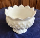 VINTAGE FENTON ART GLASS WHITE MILK GLASS HOBNAIL FAIRY LAMP CANDLE BASE