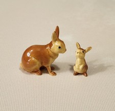 HR Hagen Renaker Cottontail Rabbit Mama and Baby Figurines Plus 1 READ SΣΣ