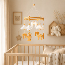 Angel Baby Mobile, Neutral Nursery Decor, Felt Stars Mobile, Baby Shower Gift