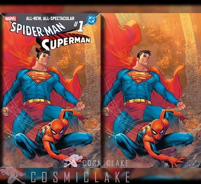 SUPERMAN / SPIDER-MAN #1 CHECCHETTO VIRGIN VARIANT SET PREORDER 4/8  