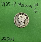 1927-P Mercury Dime 10c Good 90% Silver