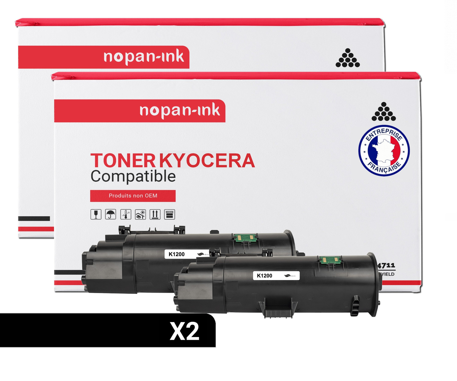 Toner KYOCERA TK1200 Noir Compatible NOPAN-INK Haute Précision Laser pour Textes Nets
