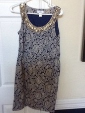 Ann Taylor Loft Ladies Size 4 Sundress, Embellished Neckline, VGUC