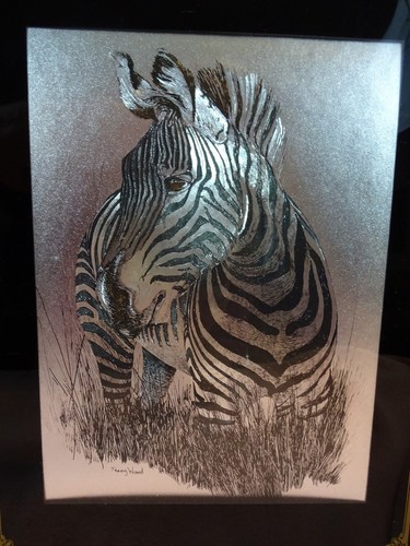 ZEBRA IN METALLO ACQUAFORTE DI SPUGNA LEGNO - Foto 2 di 3