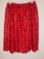 Red All Lace Half Slip Scalloped Hem Sissy 29"-50" waist-XXL NEW