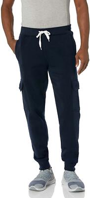 Southpole Men's Active Basic Jogger Fleece Pants, New Navy (Cargo), Medium