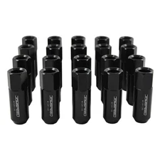 20pcs Black Extended Forged Tuner Racing Lug Nut Aluminum M12x1.5 60mm JDMSPEED