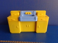 VINTAGE IDEAL DOLLHOUSE KITCHEN SINK  CABINETS HARD TO FIND COLOR-HARD PLASTIC