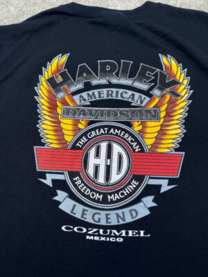 Harley Davidson Sleeveless T-Shirt Men's 2XL Black Cozumel Dealer Chest & Back