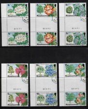 Monserrat: 1976; Scott 340 - 354, flowers, large set guter pairs, Used, EBB047
