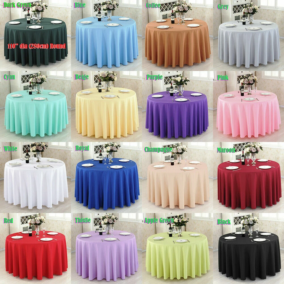 Rund Stoff Tischdecke Rund Tischtuch Tuch Hochzeit Party Top Qualität - Bild 2 von 4