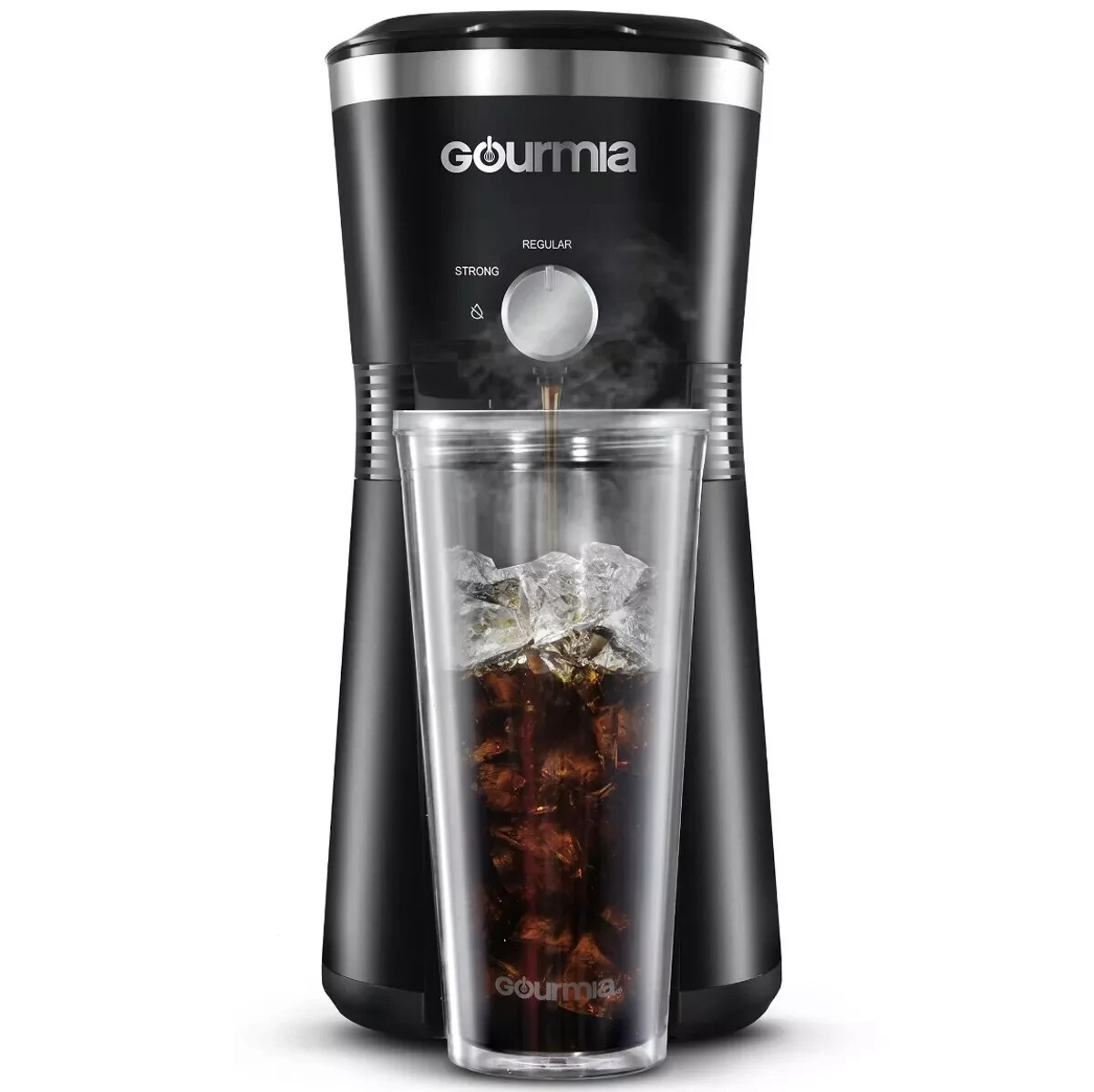 Gourmia W/ Tumbler | Black Cold Brew Fast Coffee Maker