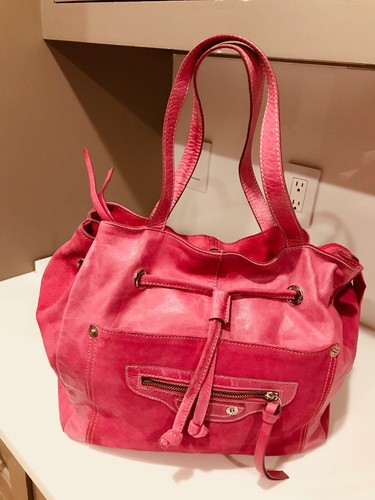 Innue of Italy Italian Suede & Leather Combo Ladies Handbag Pink Limited Edition - Picture 7 of 9