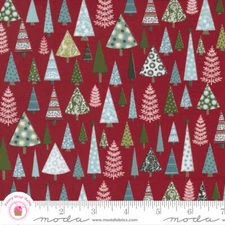 Moda PEPPERMINT BARK 30692 13 Red Trees BASIC GREY Quilt Fabric CHRISTMAS