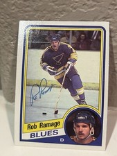 1984-85 TOPPS ROB RAMAGE #134 ST LOUIS BLUES SIGNED AUTOGRAPH