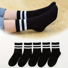 5 Pairs Boys Girls Kids Baby Trainer Sports Socks Children Cotton Soft Striped