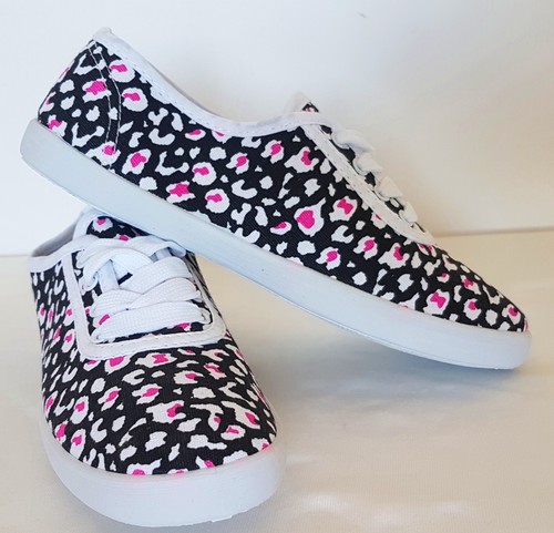 scarpe donna basse in tela fresche bianco nero fucsia leopardato estive  leggere | eBay