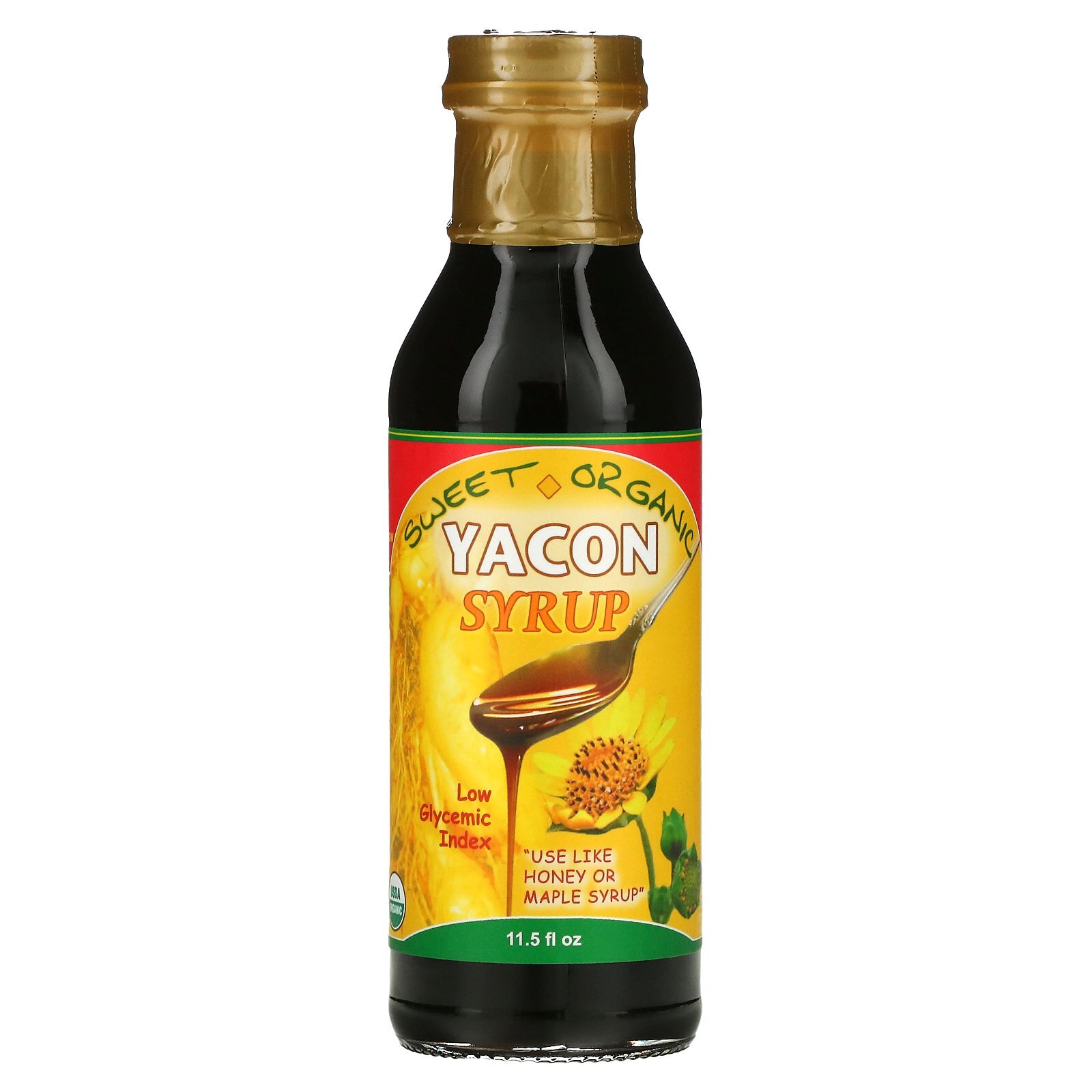 Amazon Therapeutics Organic Yacon Syrup 11, 5 жидких унций, кошерный, органический