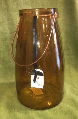 Large Tan Glass Jar Flowers Autumn Season - Picture 4 of 8