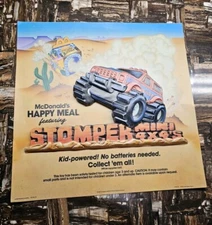 1986 McDonalds Stomper Mini 4x4s Happy Meal Large Translite 22"x 22” 3D Display