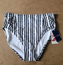 Image of New Fantasie Navy Mix Striped Lycra Xtra Life Bikini Size Medium