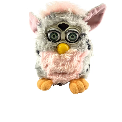 NON WORKING VTG Furby 1998 Gray & Pink Snow Leopard Model 70-800 