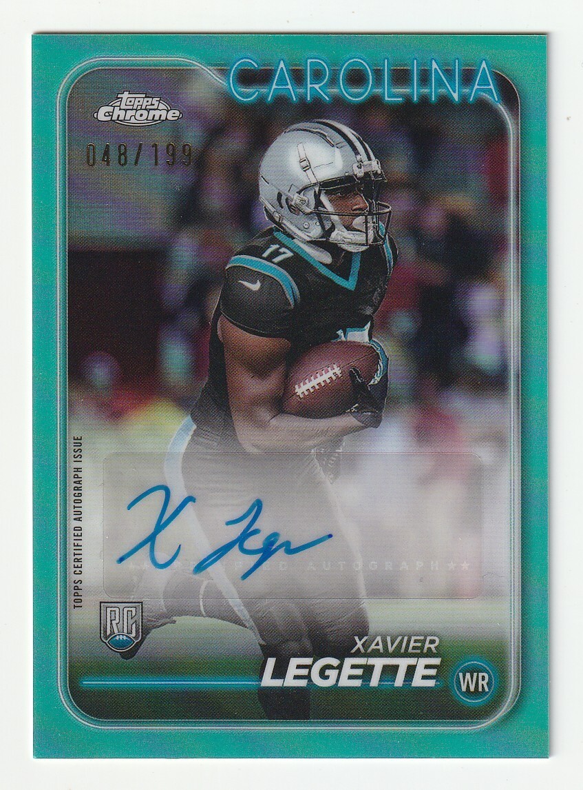 2024 Topps Chrome Rookie AUTO Xavier Legette Aqua Refractor /199 RC Panthers