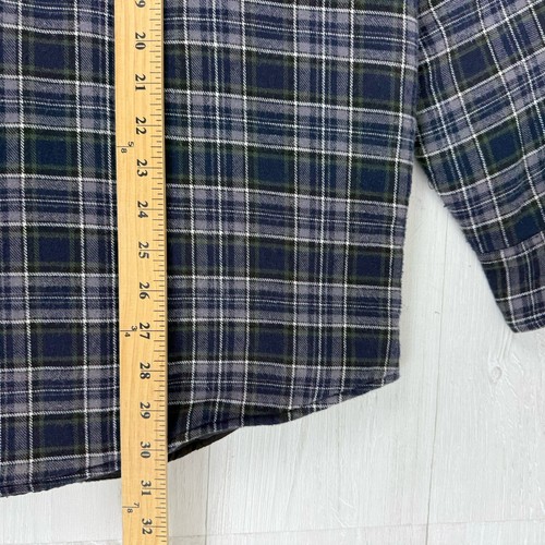 Vtg Klimbers by Kodiak Plaid Jacket Men XL Tall Navy Quilted Shacket Pearl Snaps - Picture 12 of 13