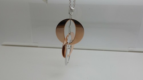 FRABOSO ARGENTO GR09306BC girocollo argento 925 donna cerchi argento e rosa - Picture 4 of 6
