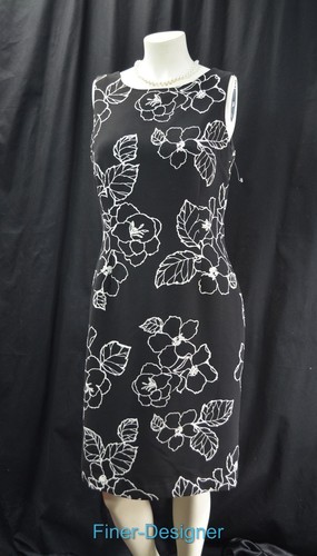 Amanda Smith Dress Womens Lined Sleeveless Floral Shift Sheath knee Sz 8 VTG NEW - Picture 3 of 5