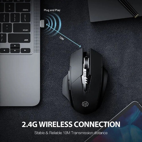 2.4G Wireless Mouse 500mAh Ergonomic Display Office Home Silent Laptop Desktop - Picture 4 of 18