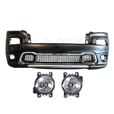 New Unpainted Complete Front Bumper Cover Kit fits 2014-2018 Jeep Cherokee