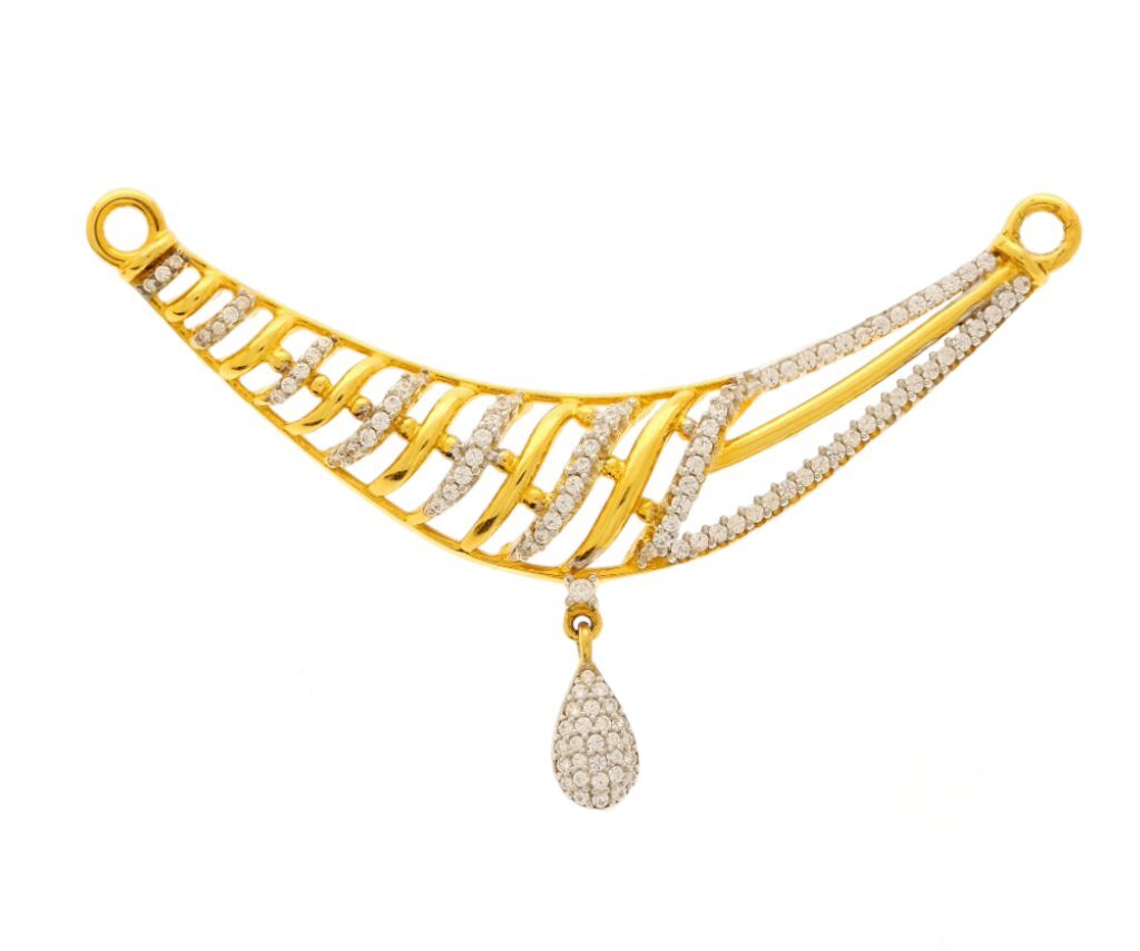 22K/18K Real Certified Fine Yellow Gold Classy Mangalsutra Pendant