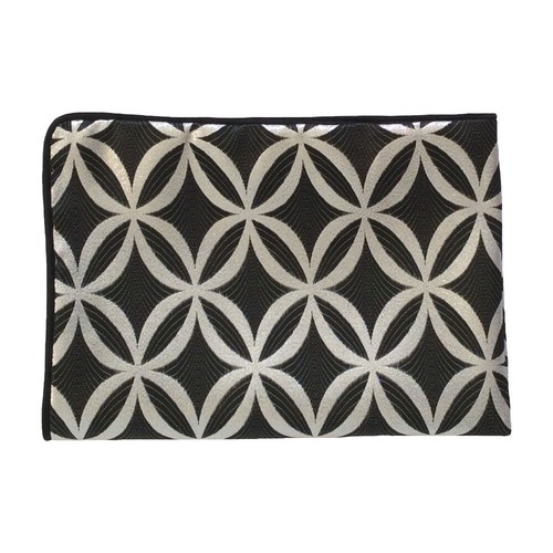 Satin Circle Lattice Black Silver 20x28 Decorative Attractive Pillow Cover Sham - Picture 4 of 4