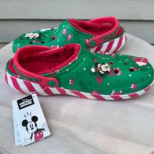 New Disney Fleece Lined Mickey Minnie Holiday Christmas Crocs Clogs 2024 NEW