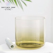 CVNC 432Hz 6" D Navel Sacral Chakra Clear Crystal Singing Bowl Sound Heal Bath