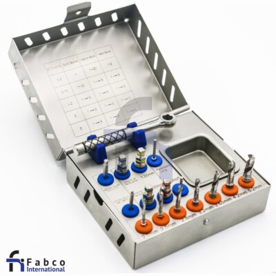 Dental Drills Kit Basic Tools Ratchet Hex Drivers Parallel Pins With Box