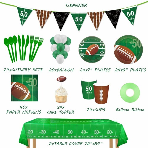 Football Party Supplies and Decorations Set (Serves 24) eBay