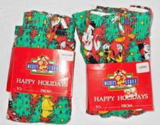 NIP Boy Vintage Disney Mickey Mouse Santa Cotton Boxer Shorts Christmas Sz M & L