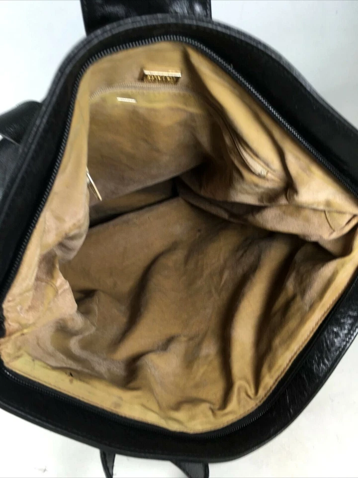 Bolso de Hombro Oroton Vintage Grande de Cuero Negro - Envejecido Foto 3 de 4