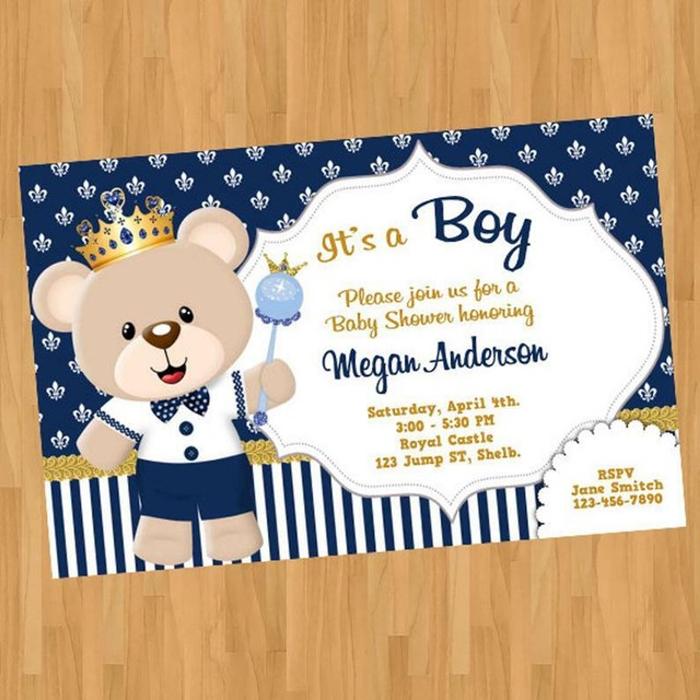 teddy bear prince baby shower