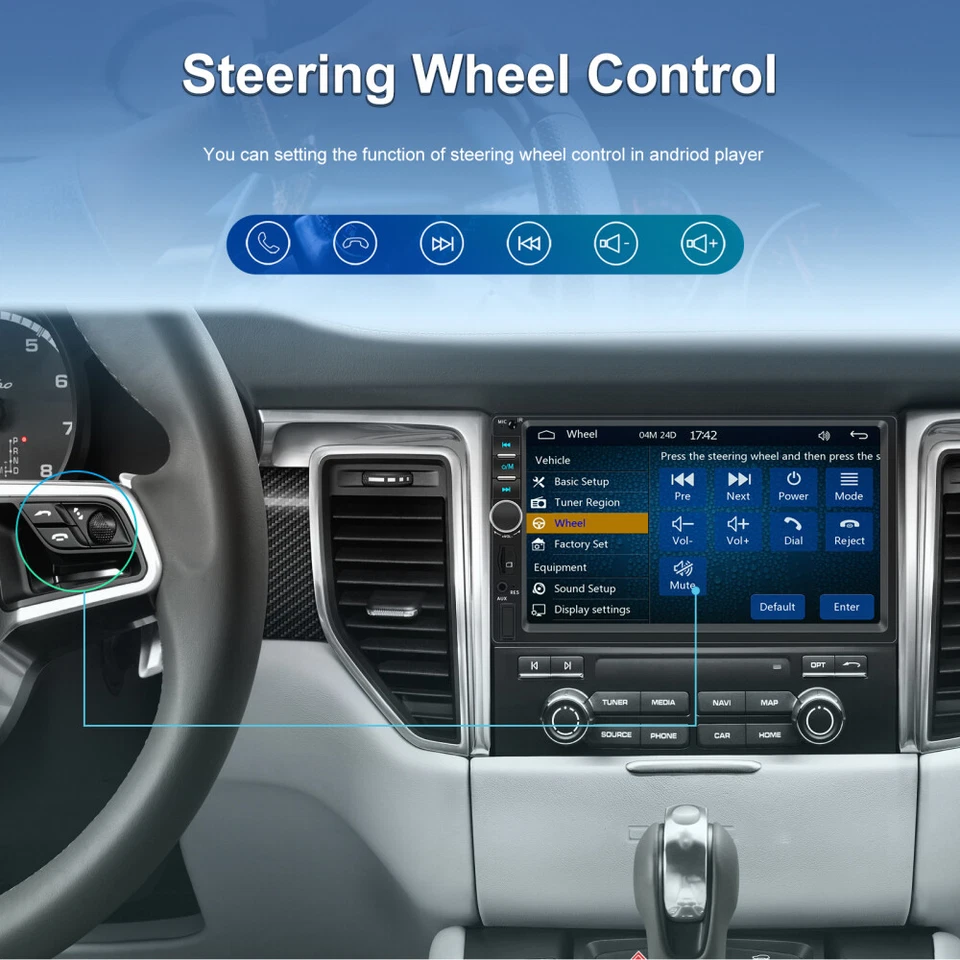 Double 2 Din 7” Car Stereo Touch Screen Car Radio Apple CarPlay Android Auto BT - Image 4 of 4