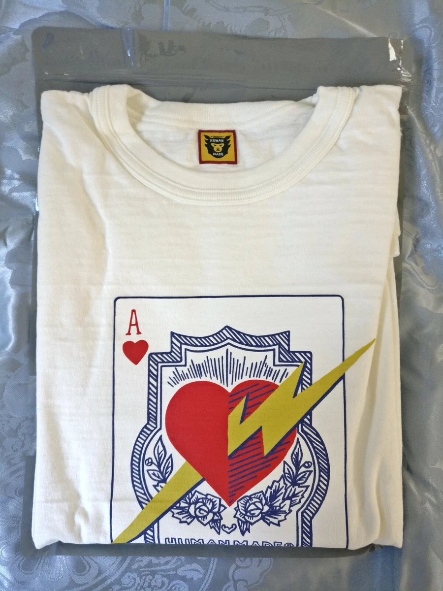 Human Made x WTAPS Ace of Hearts T-Shirt White 2XL 100% Authentic + NEW DS