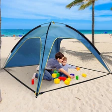 Beach Tent Outdoor Waterproof Canopy UPF50+ Shelter Easy Setup 3 Door Openings
