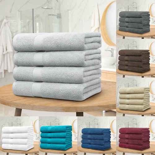 4 Pack Hotel Quality Bath Towels Set 650GSM Extra Thick Luxury Soft 137x68 cm AU
