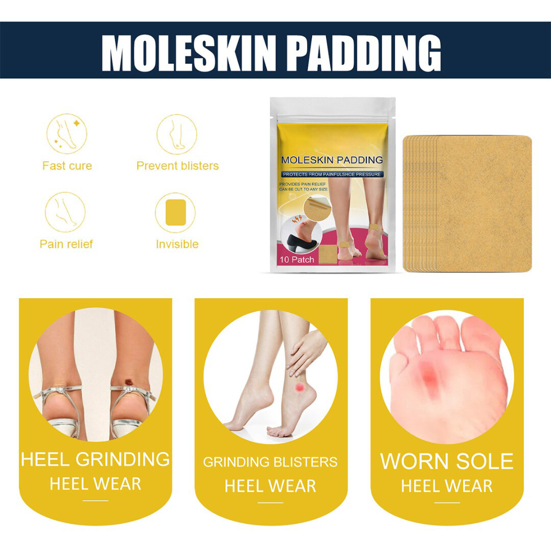 10pcs Moleskin Adhesive Pads Foot Tape Padding For Blister L eBay