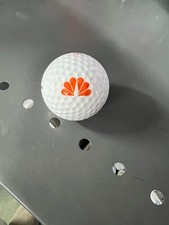 LOGO GOLF BALL-VERY RARE ORIGINAL VINTAGE NBC ORANGE PEACOCK